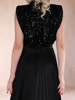 A-Line/Princess High Neck Sleeveless Mother of the Bride Dresses with Sequins & Ruffles — view 4