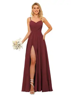 A-Line/Princess Chiffon Square Neckline Sleeveless Floor-Length Bridesmaid Dresses — view 6