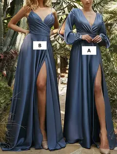 A-Line/Princess Spaghetti Straps Floor-length Long Bridesmaid Dresses — LV70776885 — view 1