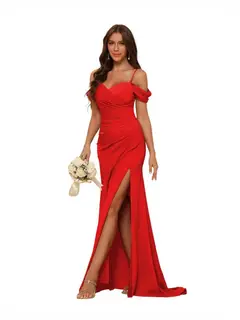 Mermaid/Trumpet Sweetheart Sleeveless Floor-Length Bridesmaid Dresses — view 41