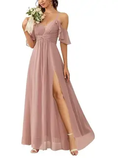 A-Line/Princess Off-the-Shoulder Floor-Length Bridesmaid Dresses — view 2