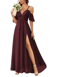A-Line/Princess Off-the-Shoulder Floor-Length Bridesmaid Dresses — view 5