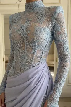 Giselle — Mermaid — High Neck — Long Sleeve — Floor-Length — view 2