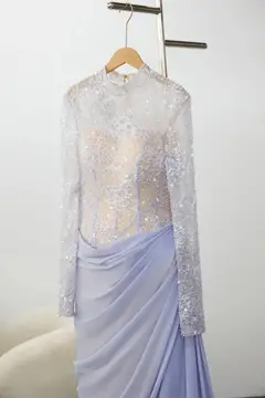 Giselle — Mermaid — High Neck — Long Sleeve — Floor-Length — view 12