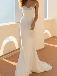 Satin Mermaid Floor-Length Wedding Dress — LV43877173 — view 1