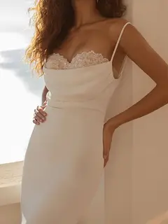 Satin Mermaid Floor-Length Wedding Dress — LV43877173 — view 2