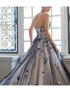 Strapless Tulle Ball Gown Floor-Length Wedding Dress — LV13543221 — view 2