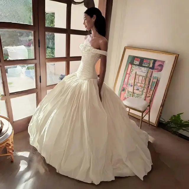 Strapless Ruched Satin Ball Gown — SW234