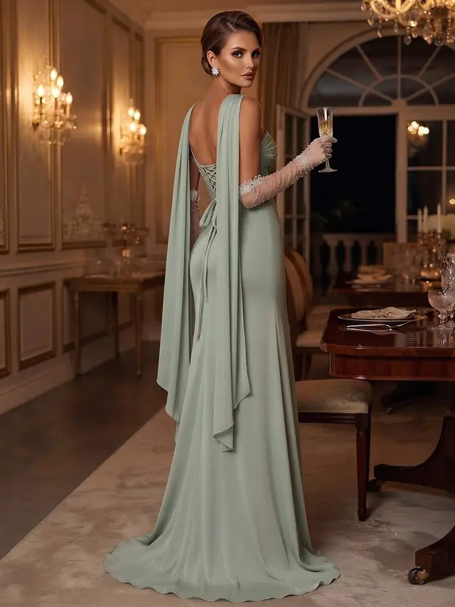 Trumpet/Mermaid Strapless Sweetheart Long Evening Dresses with 3D Floral & Split Side