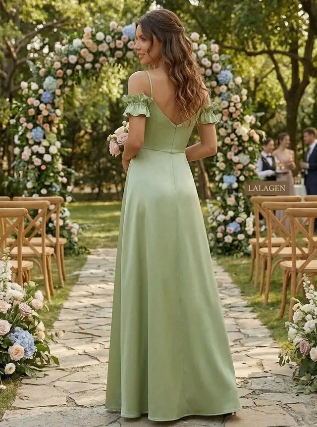 A-Line/Princess Spaghetti Straps Silk Satin Bridesmaid Dresses Sleeveless Ankle-Length
