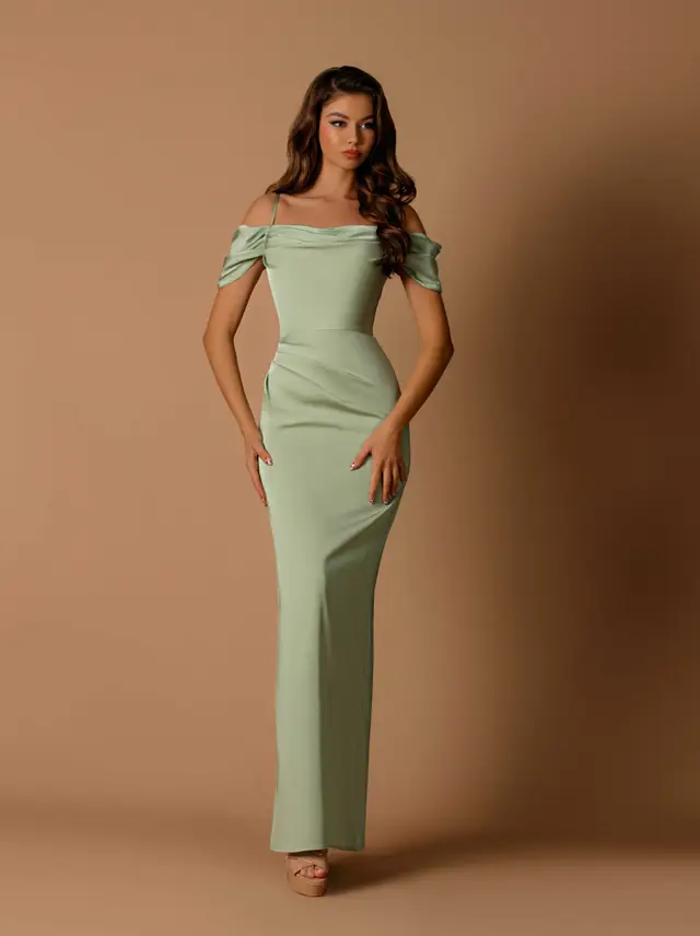 Women's Cap Sleeve Soft Suiting Bridesmaid Dress for Wedding Party