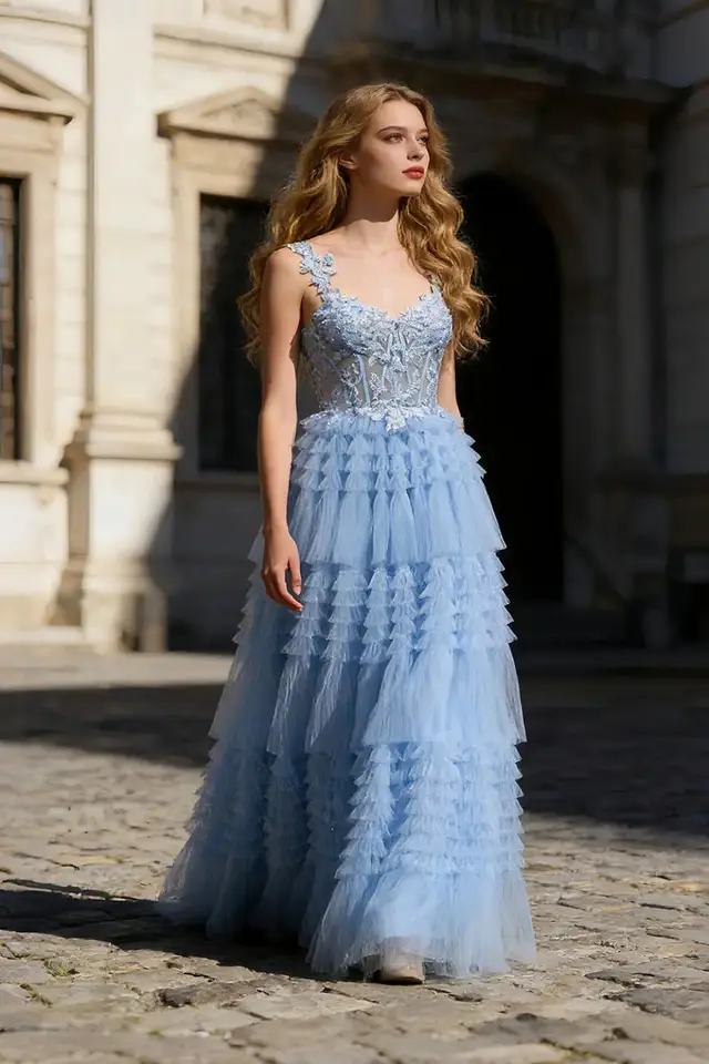 Cleo — A-Line — Floor-Length — Evening Gown