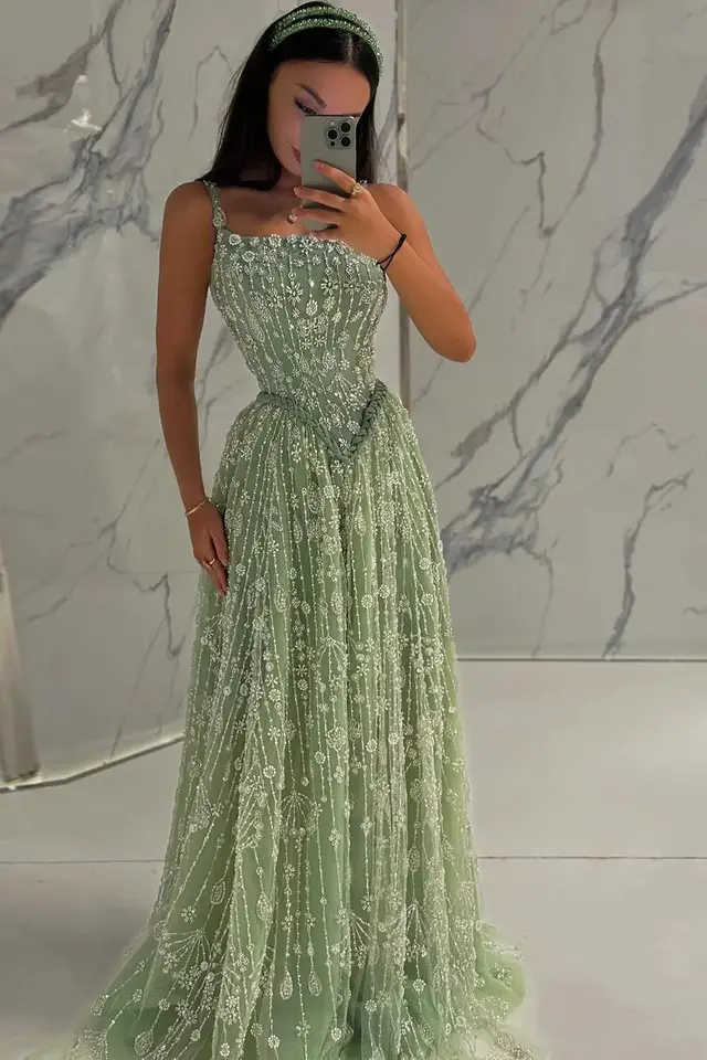 Amara — A-Line — Square — Evening Gown
