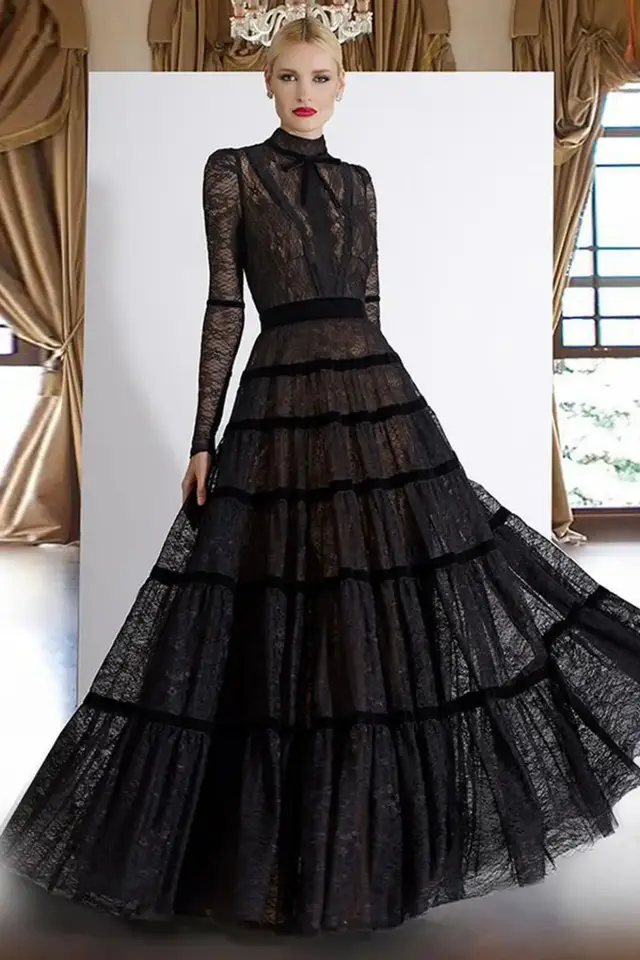 Iris — A-Line — Long Sleeve — Floor-Length — Evening Gown