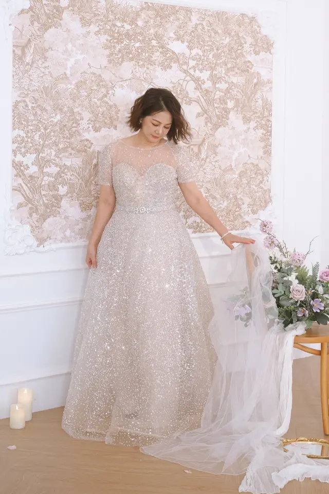 Women's Ophaline Silver Mother of Bride Gown for Formal Wedding