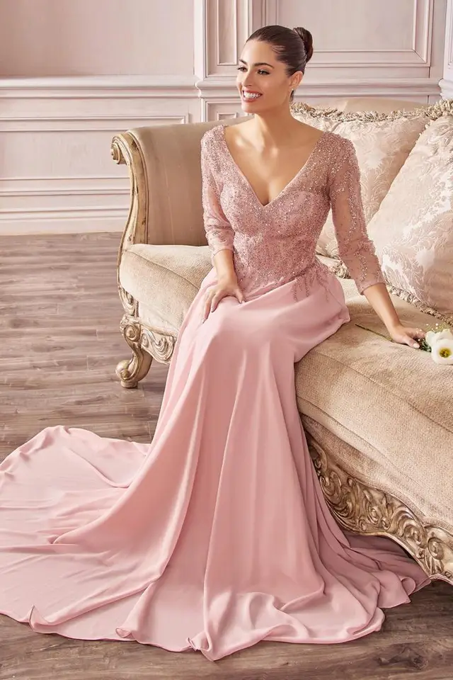 Women's Melina Long Sleeve Wedding Guest Dress for Formal Events