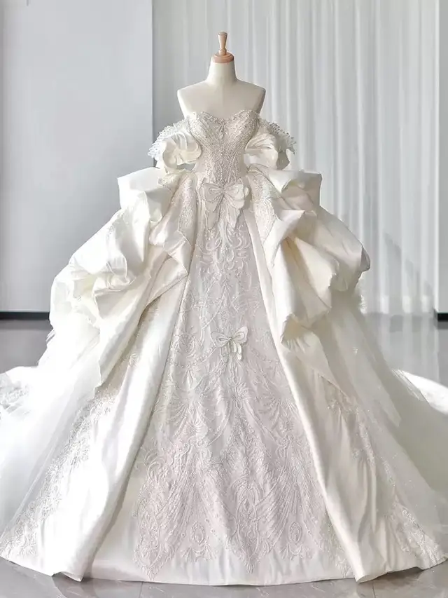Satin Ball Gown Wedding Dress — LV42912053